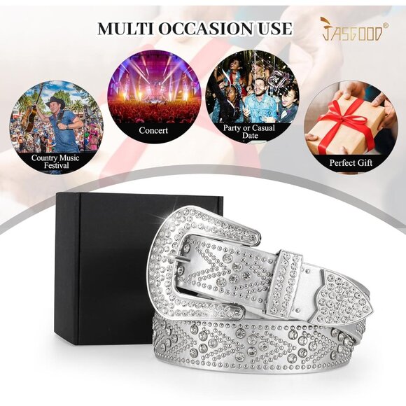 Chic Rhinestone & Studded Belt for Plus Sizes, Perfect Gift for Fashion Lovers - Picture 6 of 6